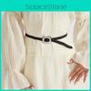 Womens Pu Casual Leather Belt With Woven Pattern And Alloy Buckle For Daily