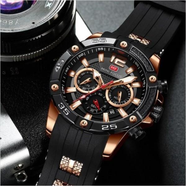 [Mini Focus] Men's Leather/Urethane Band Watch