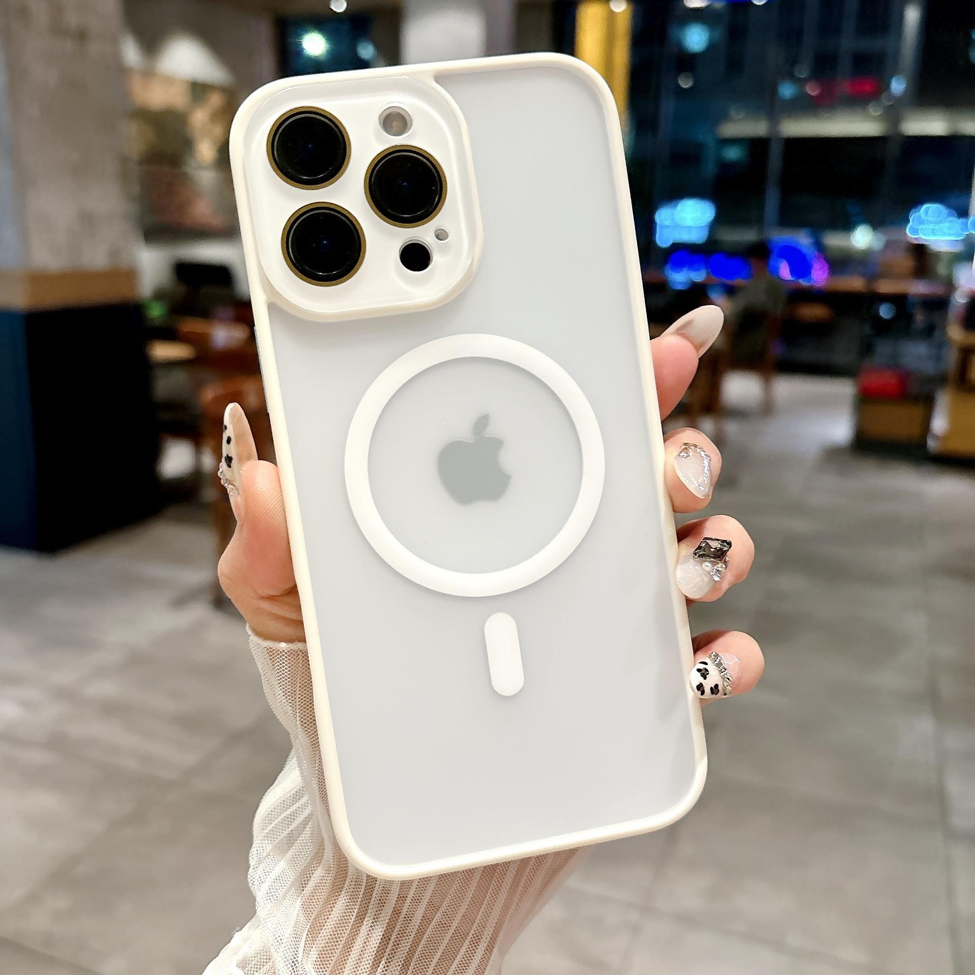For IPhone16promax Skin-feel Matte Magnetic Phone Case for Apple 15nm Lens Hard Case For iPhone16