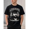 Men's Vintage Graphic Tee with Legend Unstoppable Print, Soft Cotton Crewneck Short Sleeve Shirt for Casual Daily Wear or Street Style Outfits