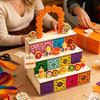 Day of the Dead Altar Kit Wooden 3-Tier Seasonal Decoration for Buddhists Practitioners Wiccans Halloween Ofrenda Home Decor
