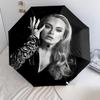 1 PC Automatic Folding Umbrella - Adele Pattern Portable Foldable Design With 8 Ribs Christmas Birthday Gifts