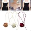 Elegant Rose Choker Necklace for Women