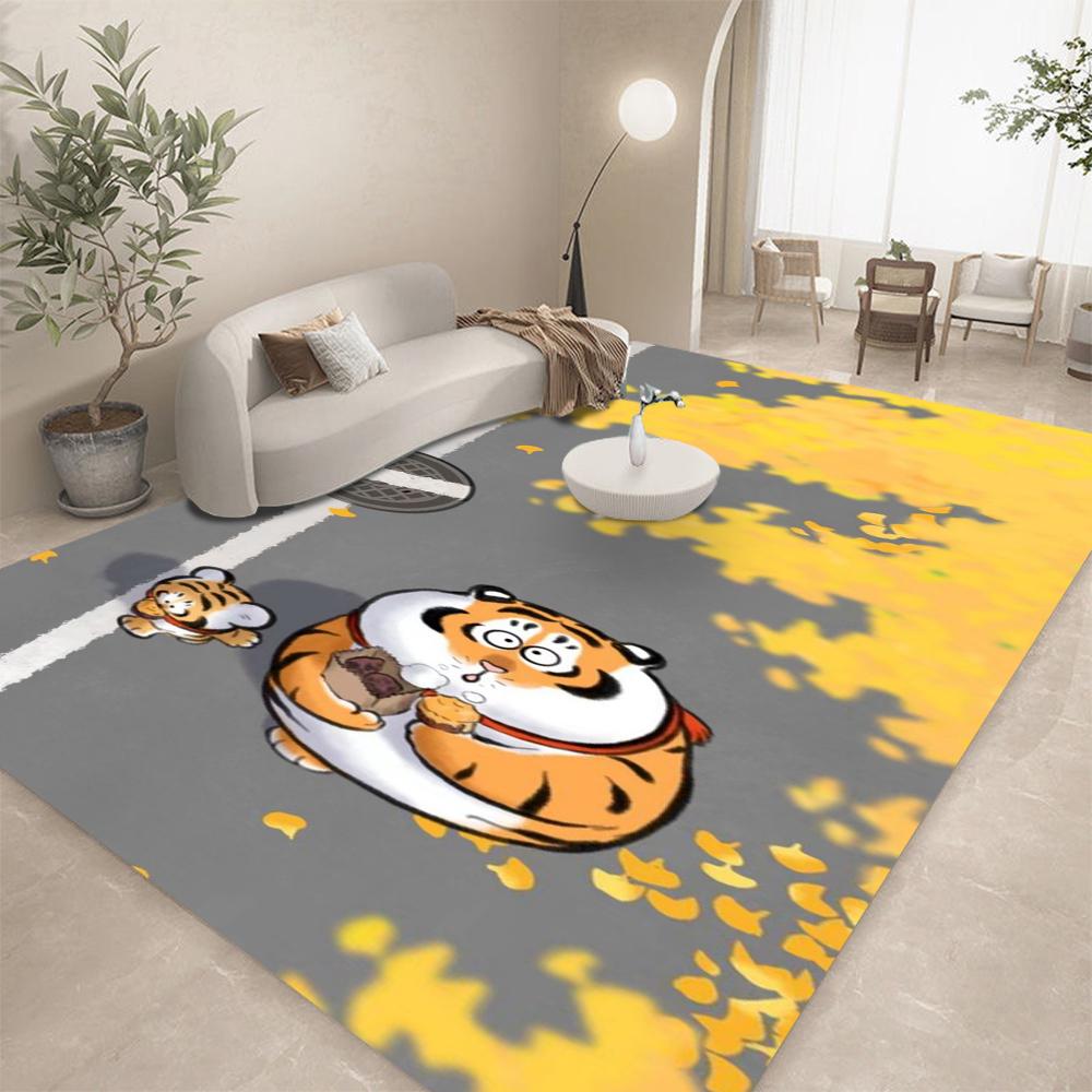 Cute Fat Tiger Cartoon Bedroom Carpet Living Room Decoration Sofa Carpet Children's Game Mat Bedhead Carpet Desk Corridor Mat