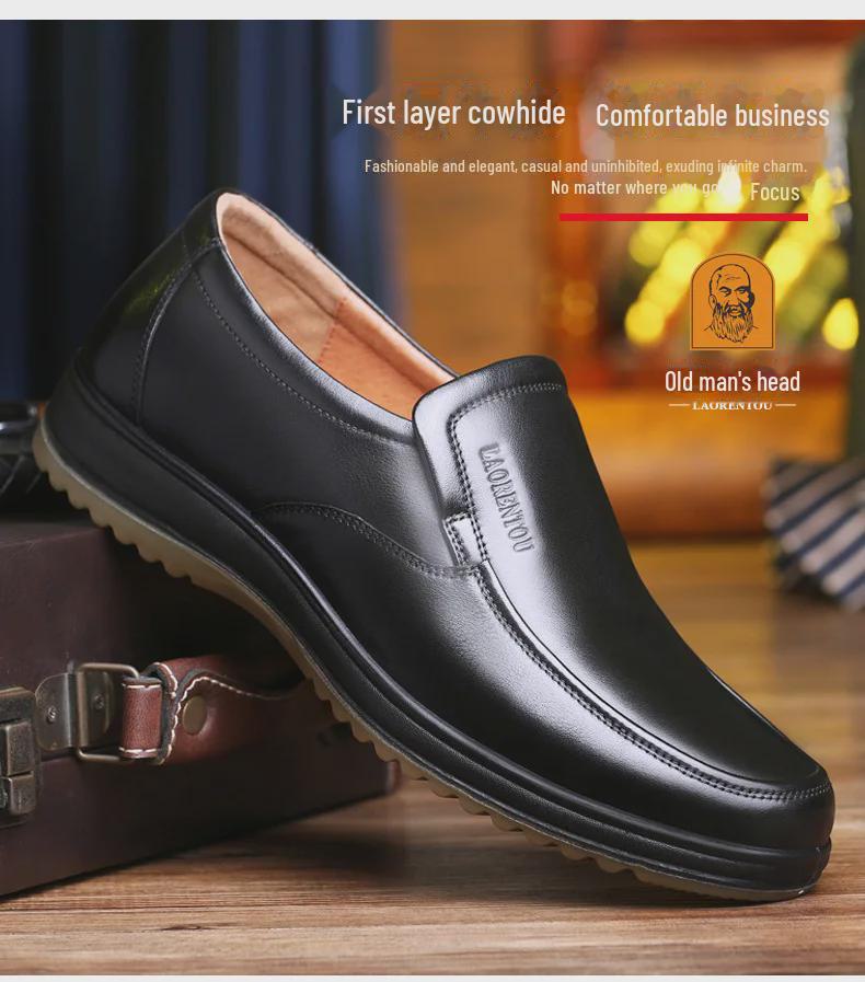 Pánské letní business casual kožené boty - Široký střih, Měkká podrážka, Styl 72161