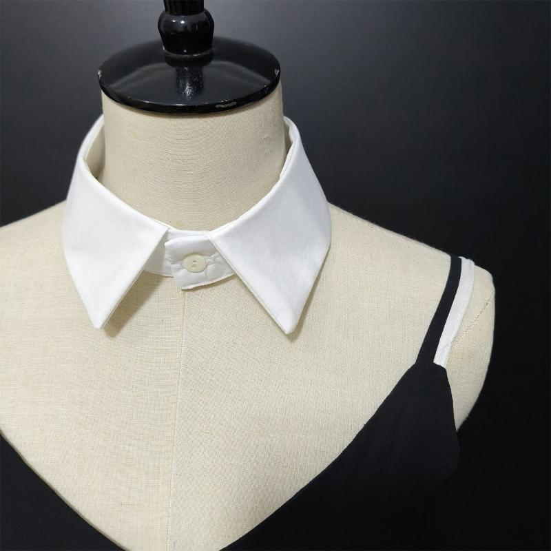 Elegant Blouse Choker Collar for Women with Soft Breathable Fabric Detachable False Lapel Collar Necklace Half Shirt
