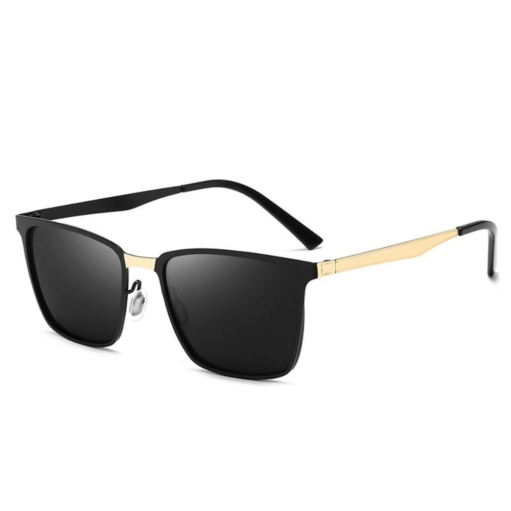 Men Women Polarized Discolouring Sunglasses Metal Square Frame Eyewear Retro Fishing Sun Glasses Outdoor Riding Driving Glasses