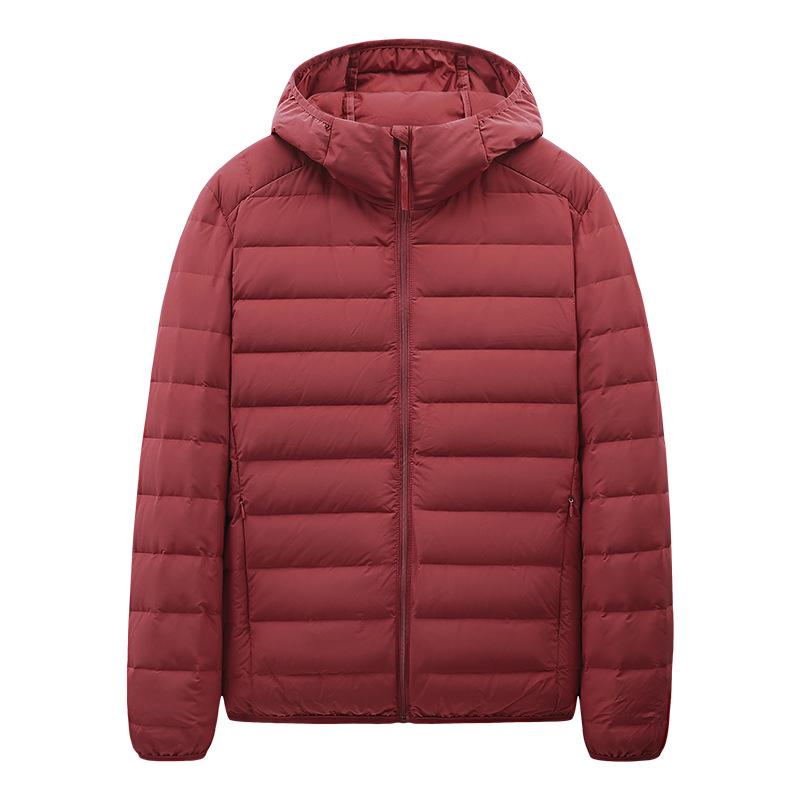 Men's Lightweight Hooded Down Jacket, Winter 2025 - Short, Warm, Trendy, 90% White Duck Down.