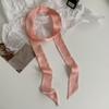 Long solid color silk scarf girl professional versatile thin narrow solid color small scarf streamer tied bag