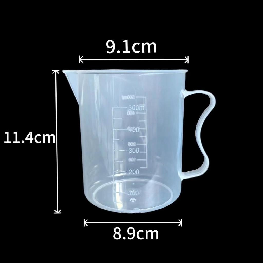 Transparent PP Measuring Beaker with Handle - Graduated Milliliter Cylinder, Thickened for Laboratory and Pesticide Use