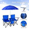 Sammenleggbar stol Sammenleggbar bærbar camping utendørs strandplenstol med solskjerming ispose for to