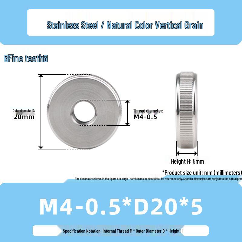 Stainless Steel M3/M6/M10 High-Strength Knurled Nut