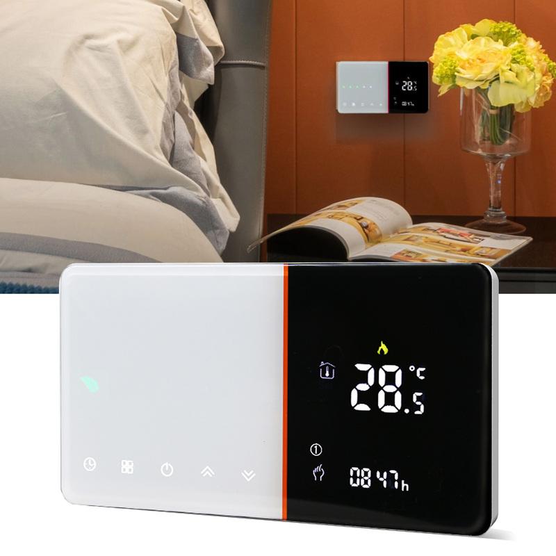 Smart Electric Thermostat White Programmable WiFi Thermostat with Temperature Humidity PM2.5 Detection for Home AC95‑240V