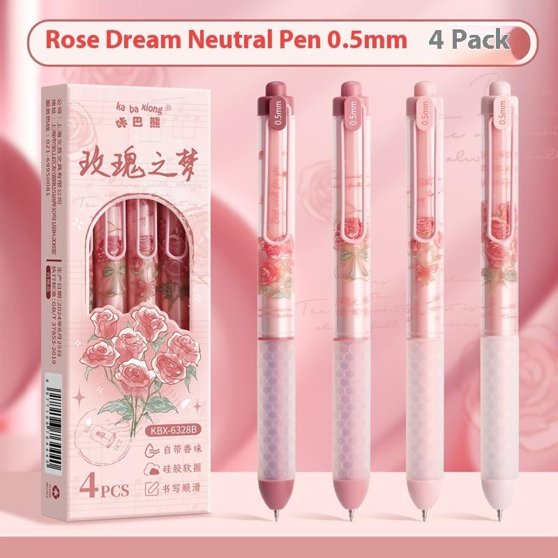 4pcs Scented Gel Pen Set 0.5 Unique Fragrance Ink ST Nib Ergonomic Grip Smooth Writing Pens Cute Novelty Office School Supplies