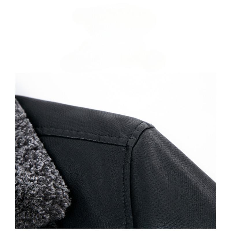 Winter Leather Down Jacket Men's Mid-length Lapel Leather Jacket Middle-aged Sheepskin Jacket
