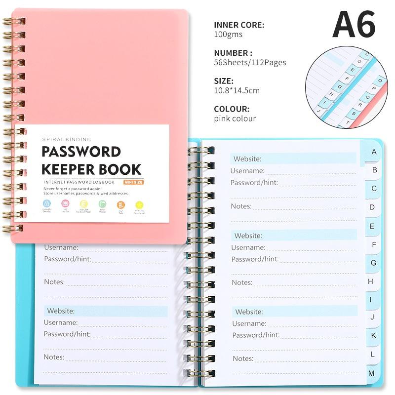 Libro Custode Password A6 Quaderno Login Internet Con Schede Alfabetizzate Software Gestione Password Licenza Organizzatore Account