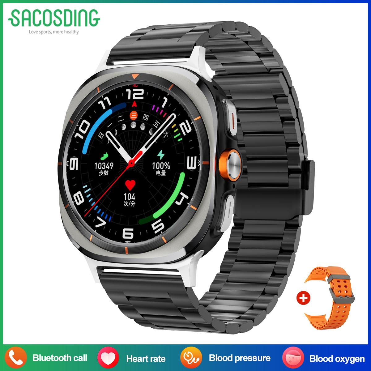 

SACOSDING Новые умные часы Watch Ultra 7 с большой батареей 500 мАч, мужские часы AMOLED BT5.3, беспроводной вызов, IP67, спортивные умные часы