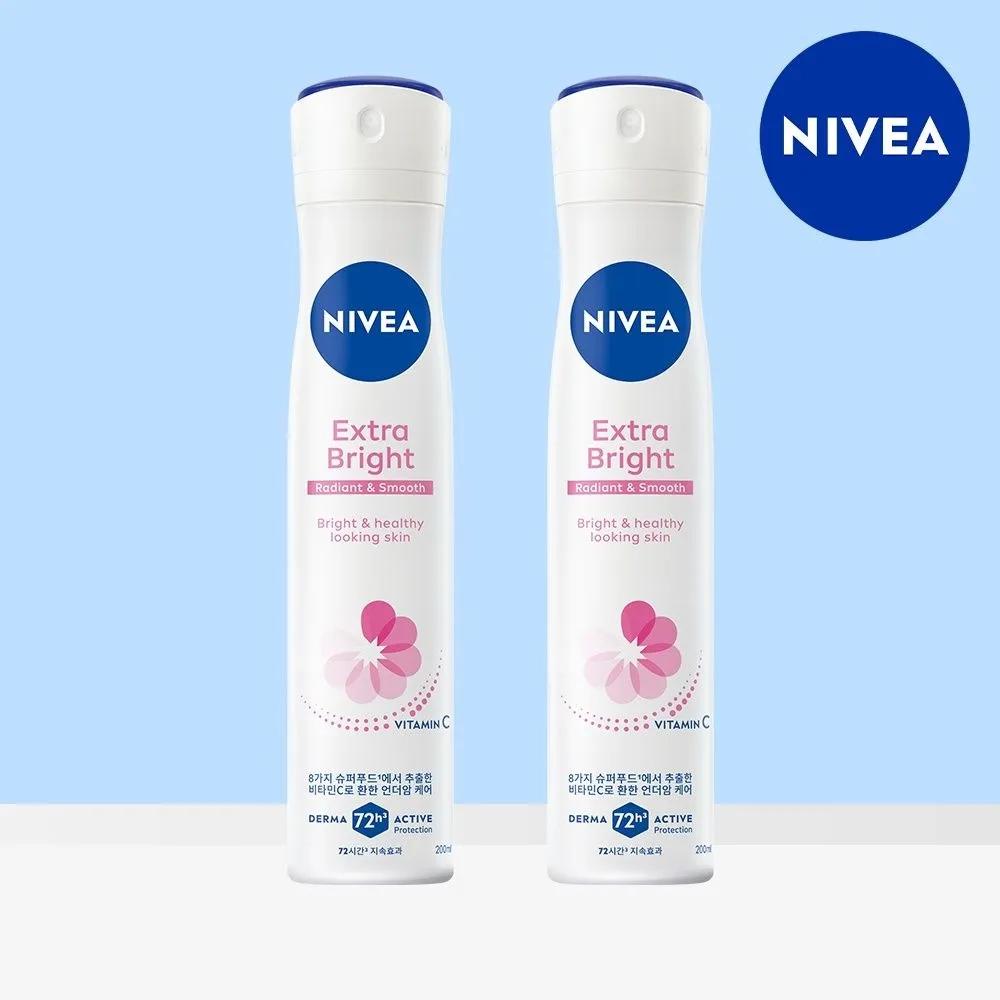 NIVEA Deodorant Spray Extra Bright 200ml x 2