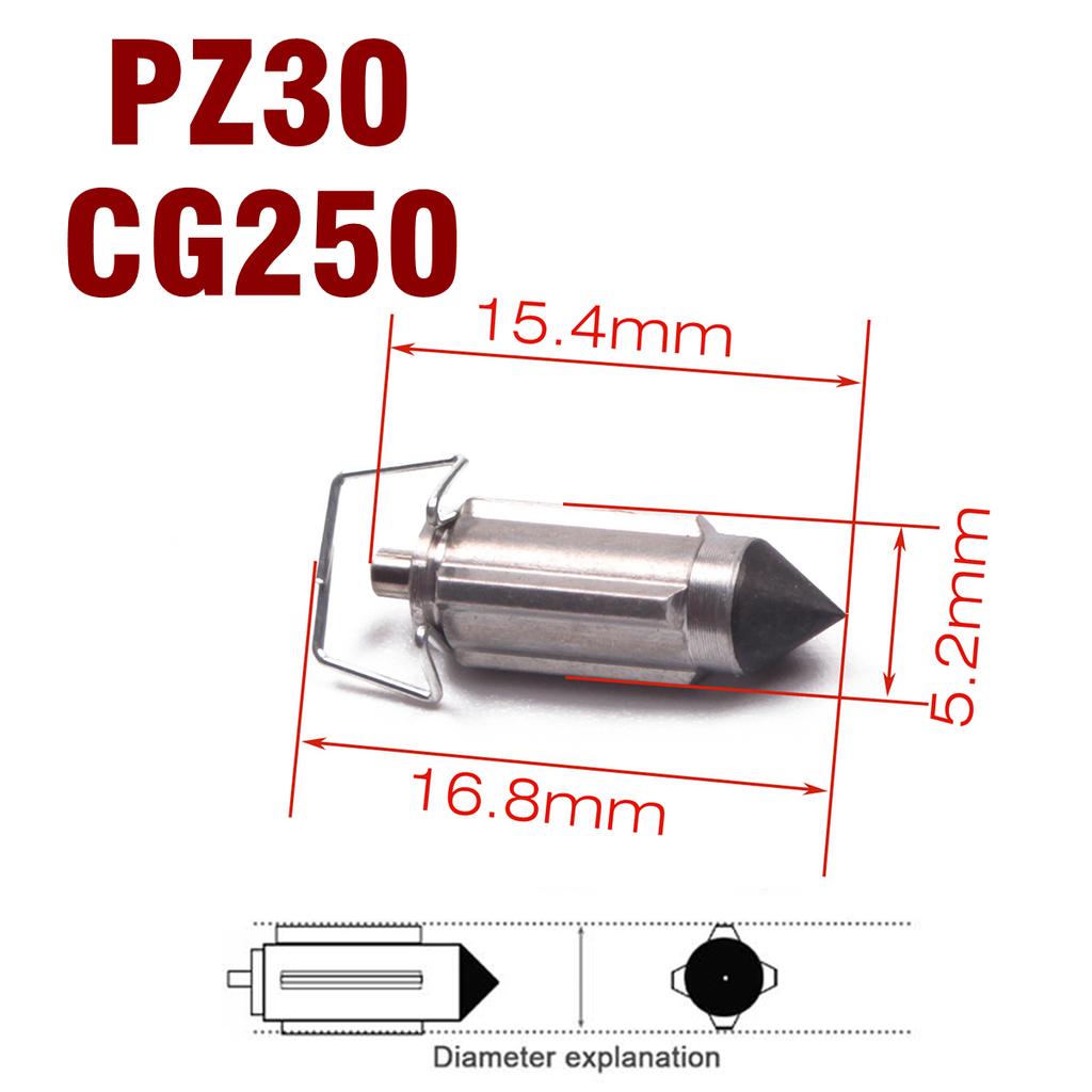 6 Stück Vergaser-Ventilnadeln Reparaturteil Für PZ16 PZ19 PZ20 PZ22 PZ26 PZ27 PZ30 CG125 GY6 50 125CC Motorradteile