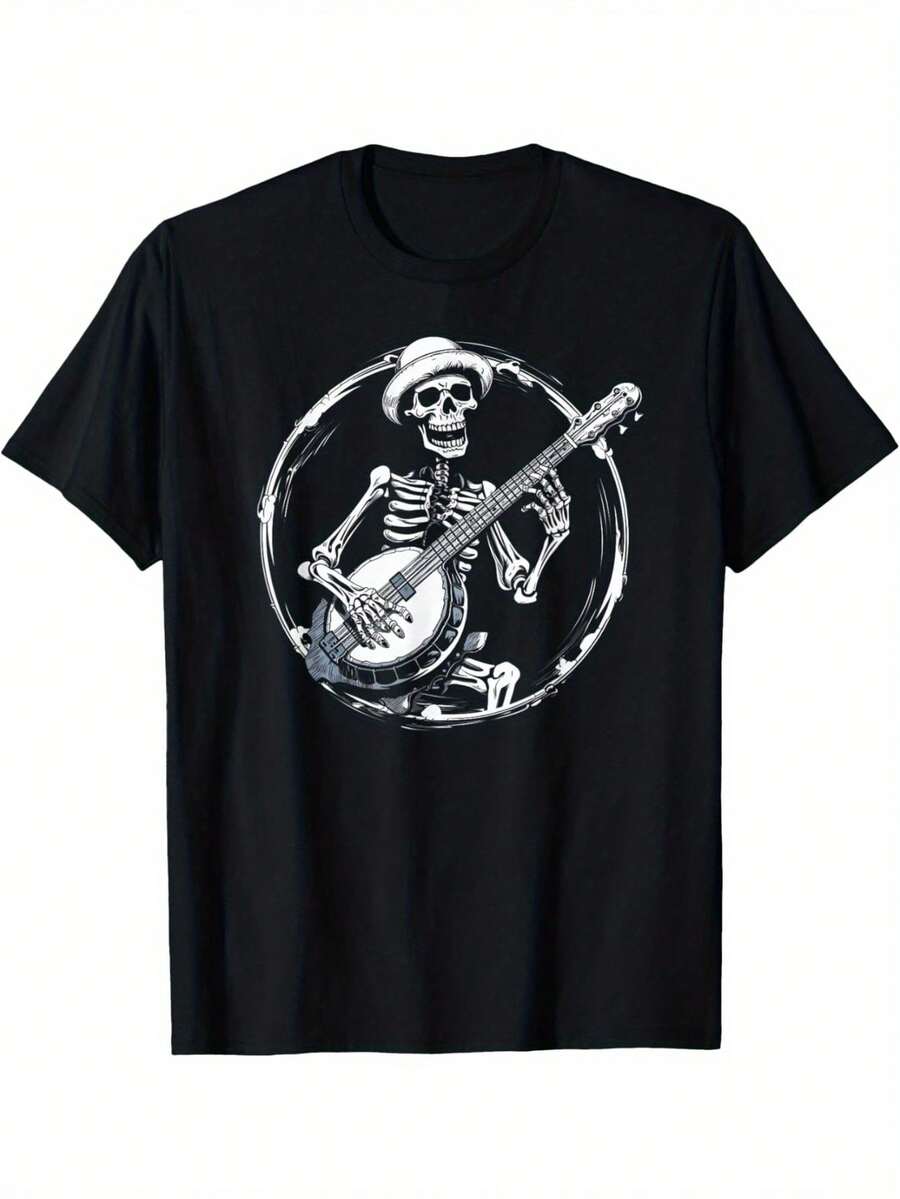 Skeleton - Themed T - Shirt, Cool Graphic Design, Great , For Music Lovers, Skeleton Guitar T - Shirt S разноцветный