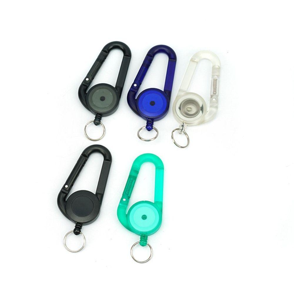 Color Telescopic Outdoor Anti Lost Easy Pull Buckle Carabiner Keychain Badge Reel Clip Badge Holder