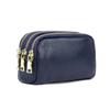 Women's Genuine Leather Three-Zipper Coin and Key Clutch