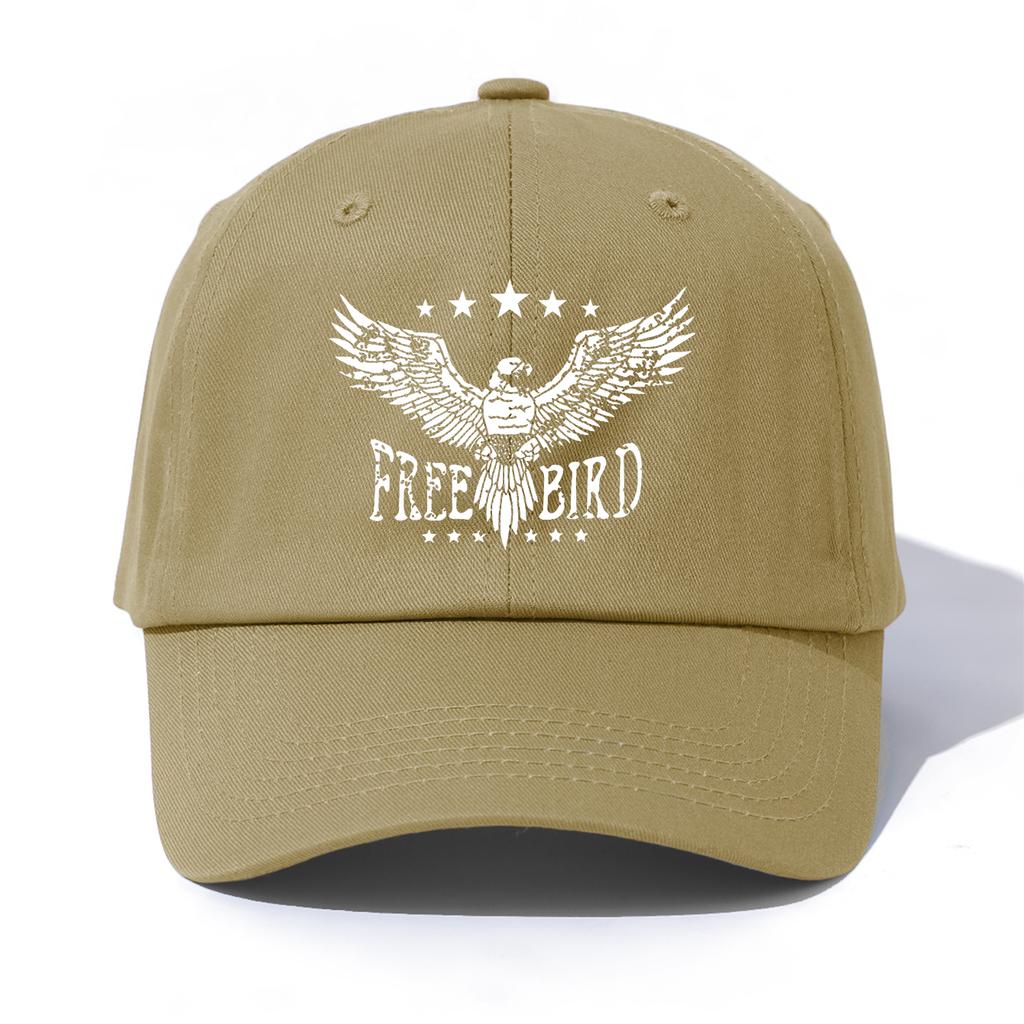 1pc FREE BIRD Print Baseball Cap for AdultsMinimalist Retro Style Casual Soft Adjustable Dad HatPerfect As Gift
