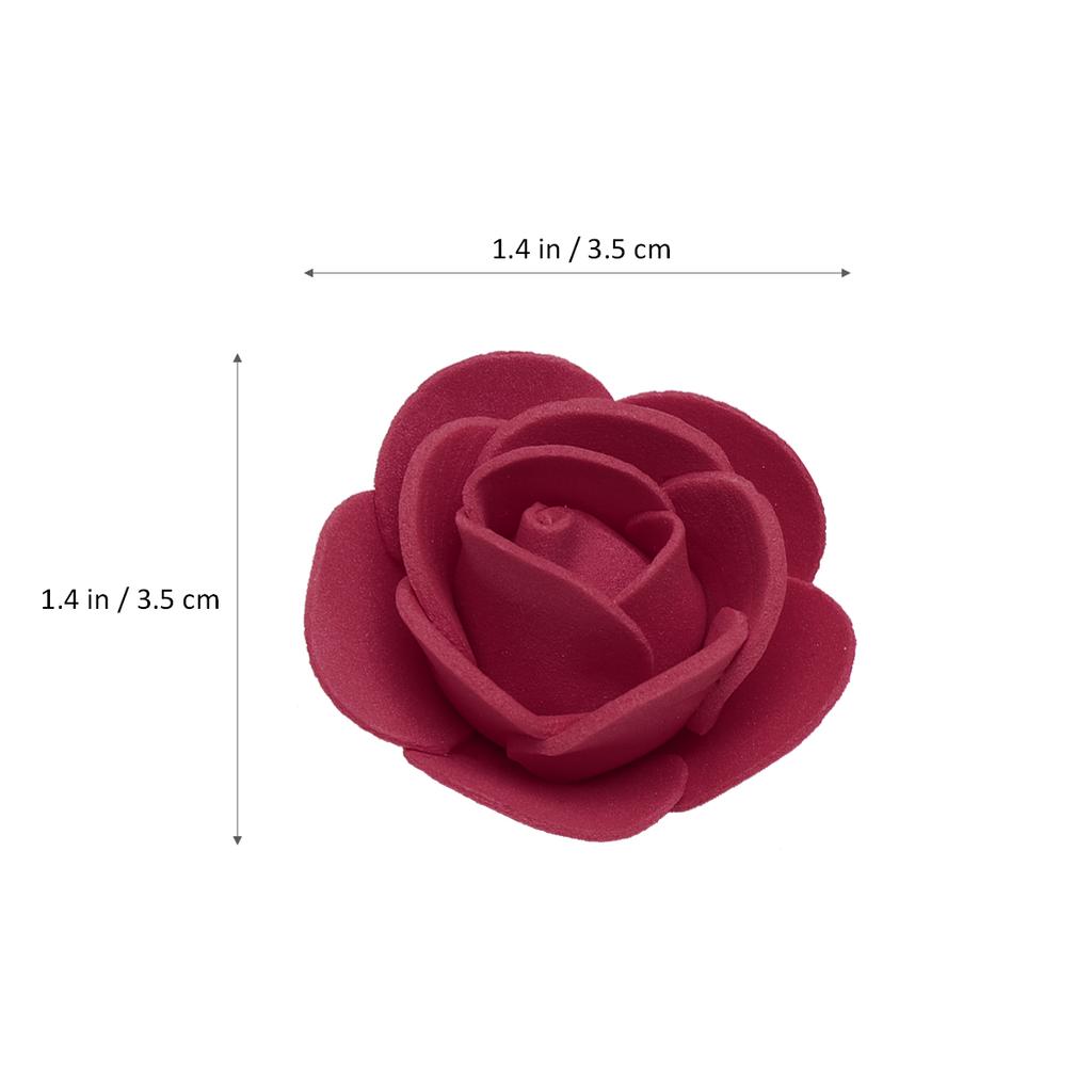 100Pcs 3.5cm Artificial Rose Heads Realistic Foam Fake Rose Heads for Wedding Decoration Party Home DIY Craft Projects