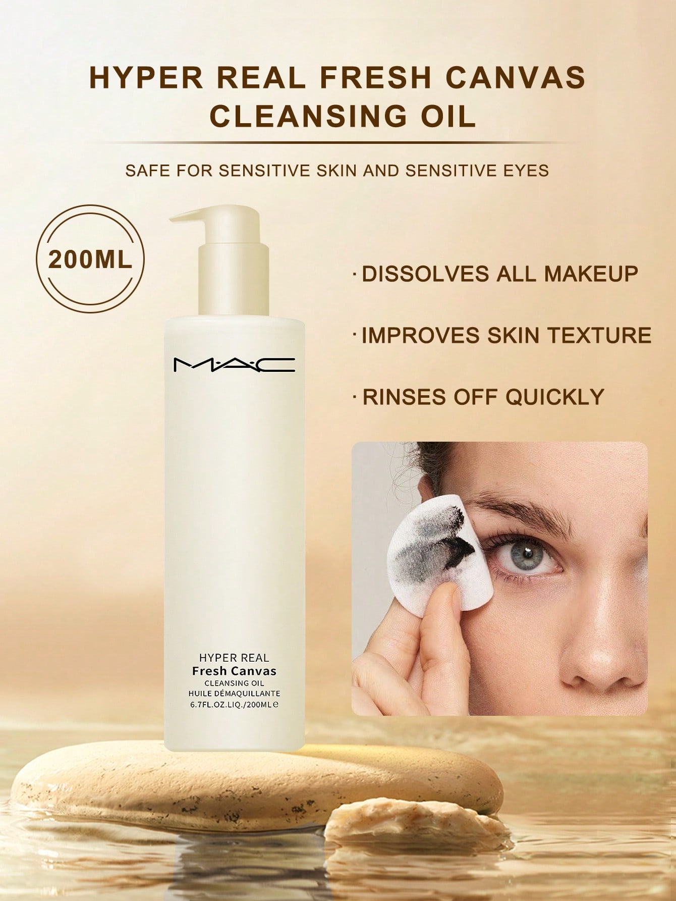 

MAC Hyper Real Fresh Canvas Cleansing Oil 200ml - Gentle Deep Pore Cleanser 200ml