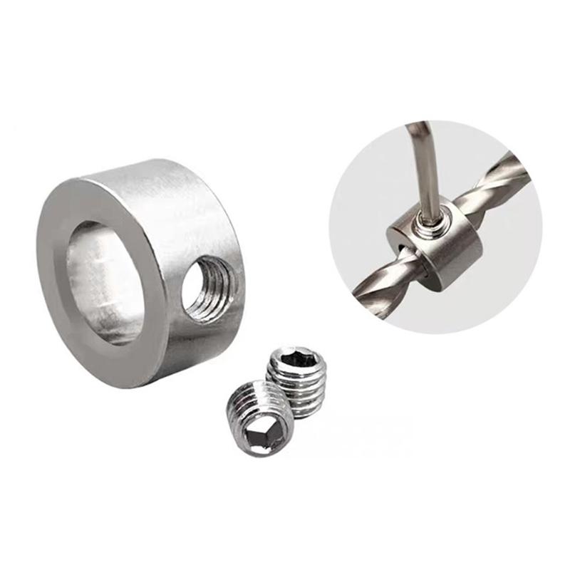 8/9Pcs Drill Bit Locator Woodwork Tools Drill Stoper Collar Set 3-16Mm Depth Stop Collars For Ring Positioner With Wrench