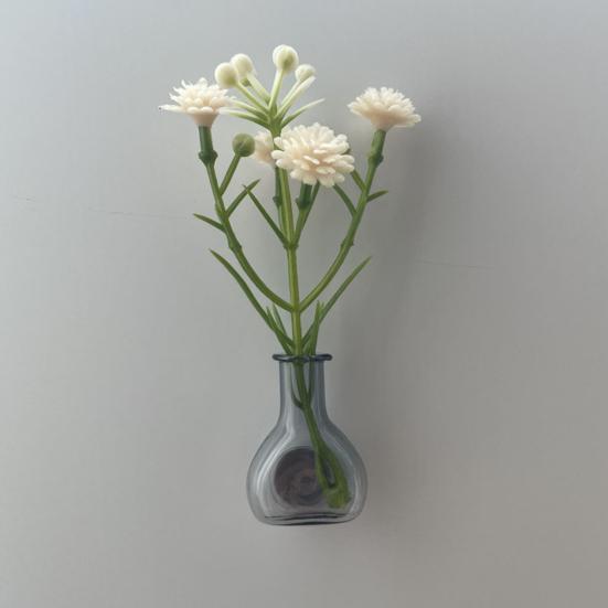 10 Pcs Mini Vase Magnets for Fridge Cute Tiny Magnetic Glass Vases Refrigerator Accessories Funny Plant Pot with Flowers for Locker Office Decoration