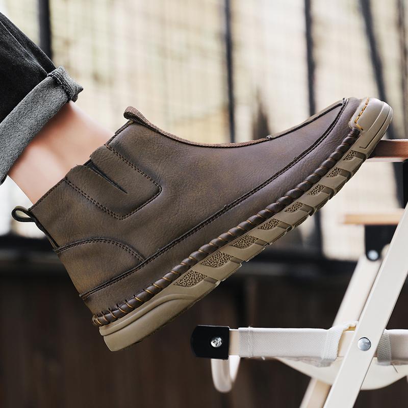 Herren Stiefeletten Plüschschuhe Freizeitschuhe Herbst und Winter Übergröße 39-46