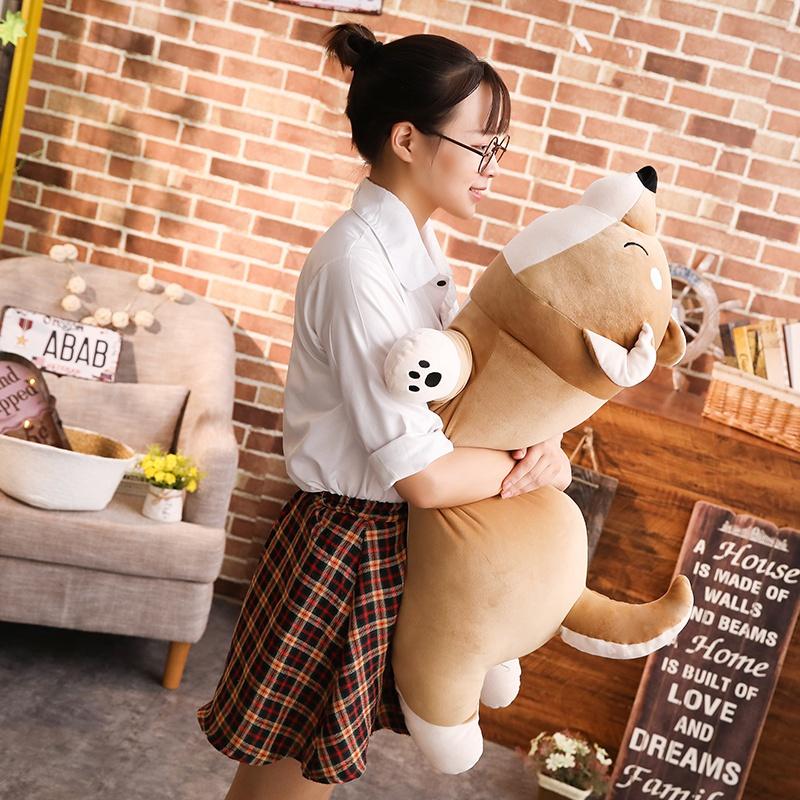 Cotton Lying Plush Stuffed Dog Big Toys Shiba Inu Dog Doll Eiderdown Pop Lovely Animal Children Birt