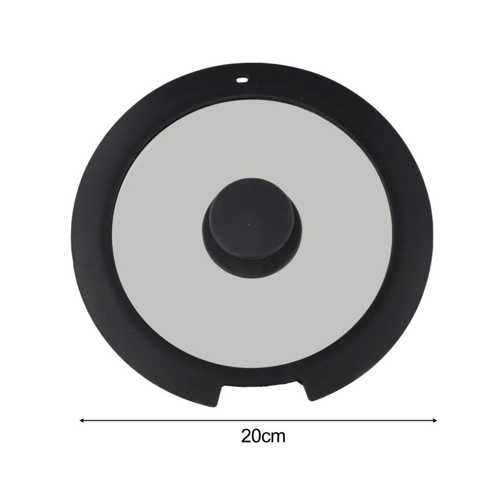 Sleek Black and White Silicone Pot Lid Compatible with Different Sizes