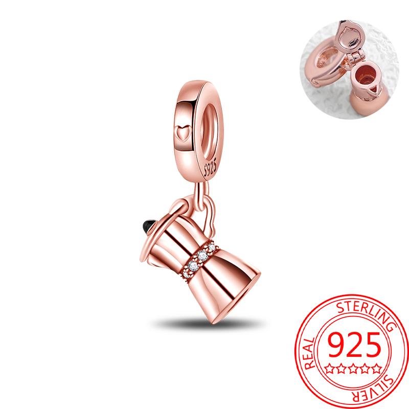 Koperen, echt roségouden, roze octopus, zomerschildpad, hartvormige hanger, geschikt voor originele armbanden, kettingen, armbanden voor meisjes