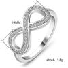Stylish Infinity 8-Shaped Zircon Ring with European and American Influence