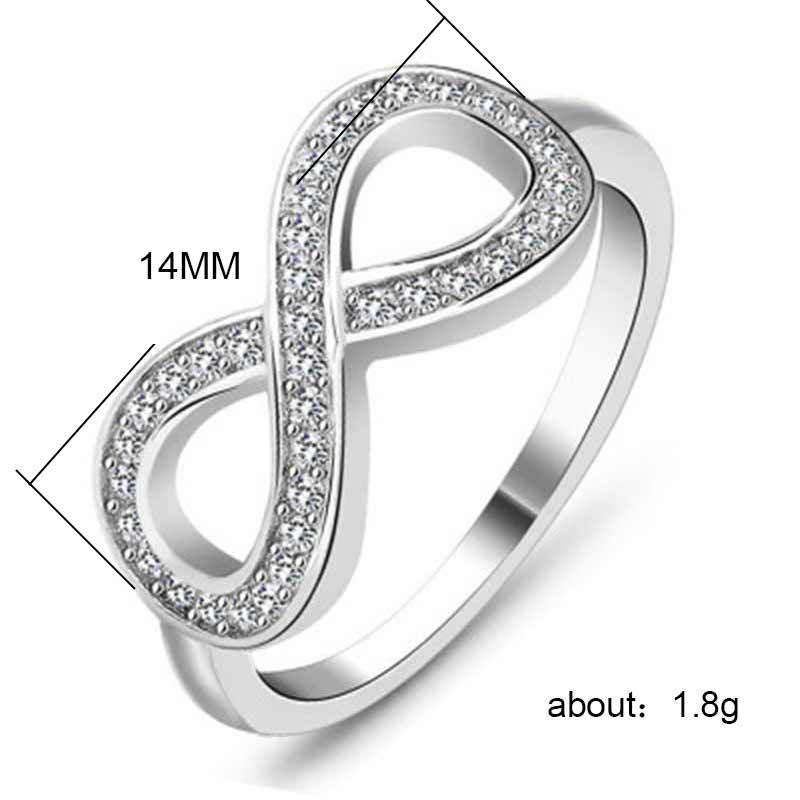 Stylish Infinity 8-Shaped Zircon Ring with European and American Influence