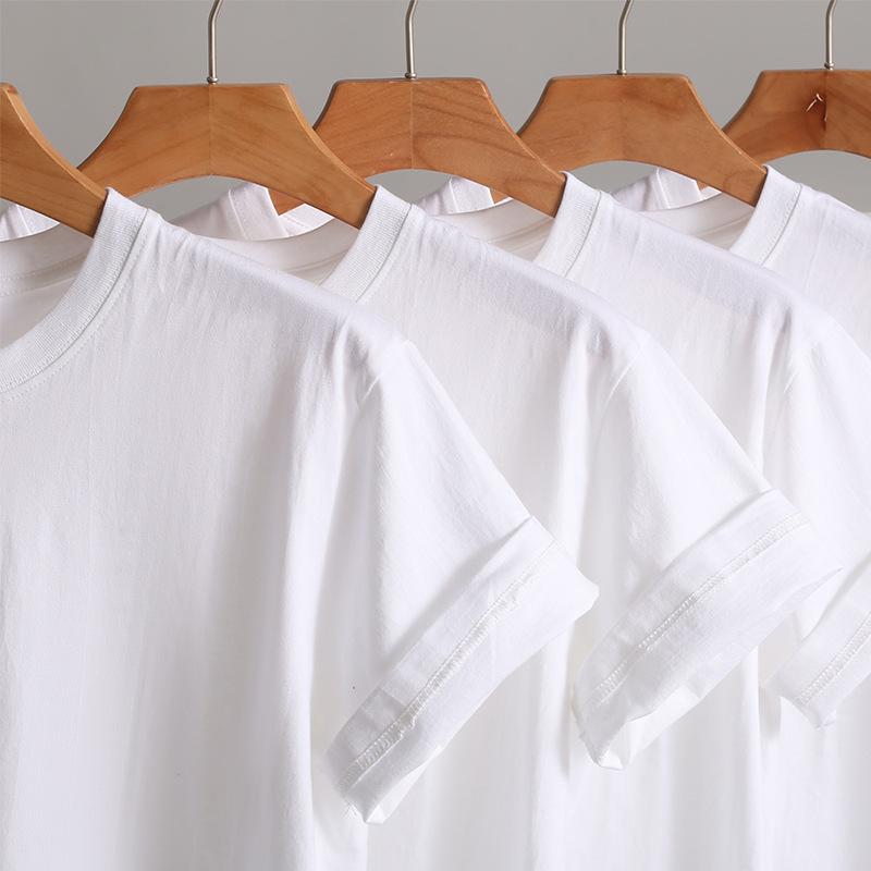 Unisex Crew Neck Short Sleeve Loose Fit Cotton T-Shirt Solid Color Basic Tee Top