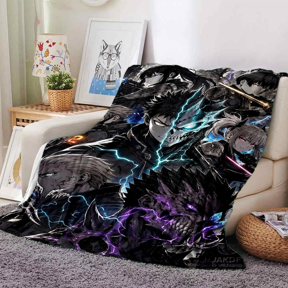 kaiju no 8 Print Flannel Blanket High Quality Warm Comfortable Cover for All Seasons Perfect for Gifts Home Decor