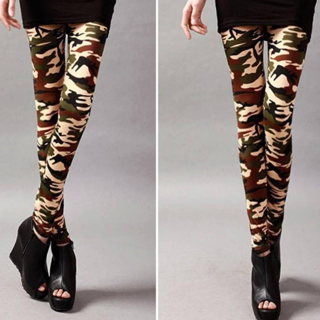 Camouflage Leggings Fitness Militär Armee Grün Leggings Workout Hose Leggins Damen Imitation Jeanshose