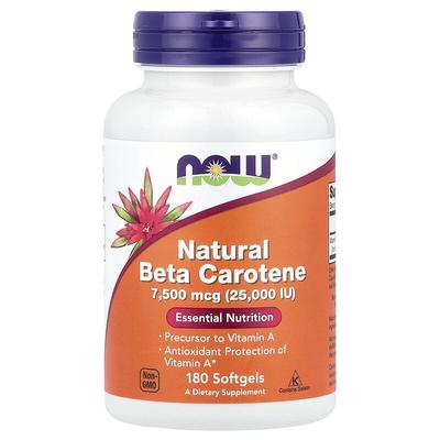 Natural Beta Carotene, 7,500 Mcg (25,000 IU), 180 Softgels
