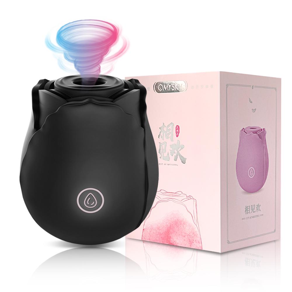 Rose-sex Toy Vibrator for Women Clitoral Stimulator Oral Nipple Massager Thrusting Dildo 2 In 1 Sucking Adult Sex Products