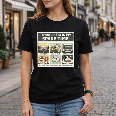 Dinge, die ich in meiner Freizeit mache Auto Liebhaber Humor Geburtstag T-Shirt lustiges Enthusiasten Geschenk Auto Grafik T-Shirt vintage gewaschen dehnbar