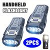 Helle 8-LED-Taschenlampe mit COB-Seitenlicht, aufladbar, in 6 Modi einstellbar, Leistungsanzeige, Metallclip und Magnet, geeignet für Wandern, Notfälle, Lesen