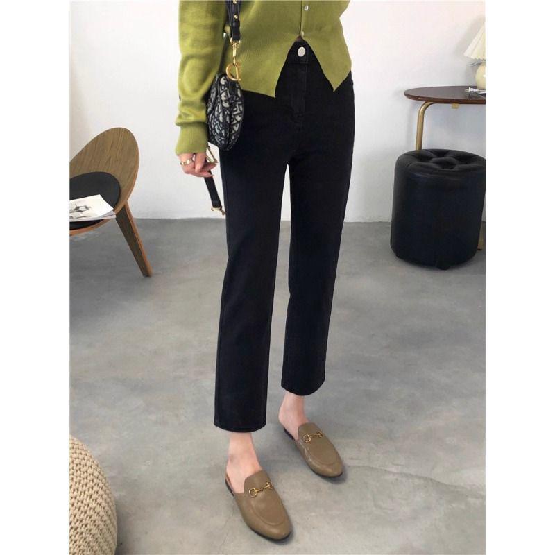Women's Black High-Waist Slim Fit Stretch Denim Jeans - Petite, Plus Size, Spring/Autumn 2026