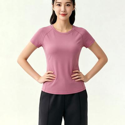 Summer Sports Short-sleeved Women, Quick-drying Yoga Clothes, Slim and Thin Running Fitness Tops