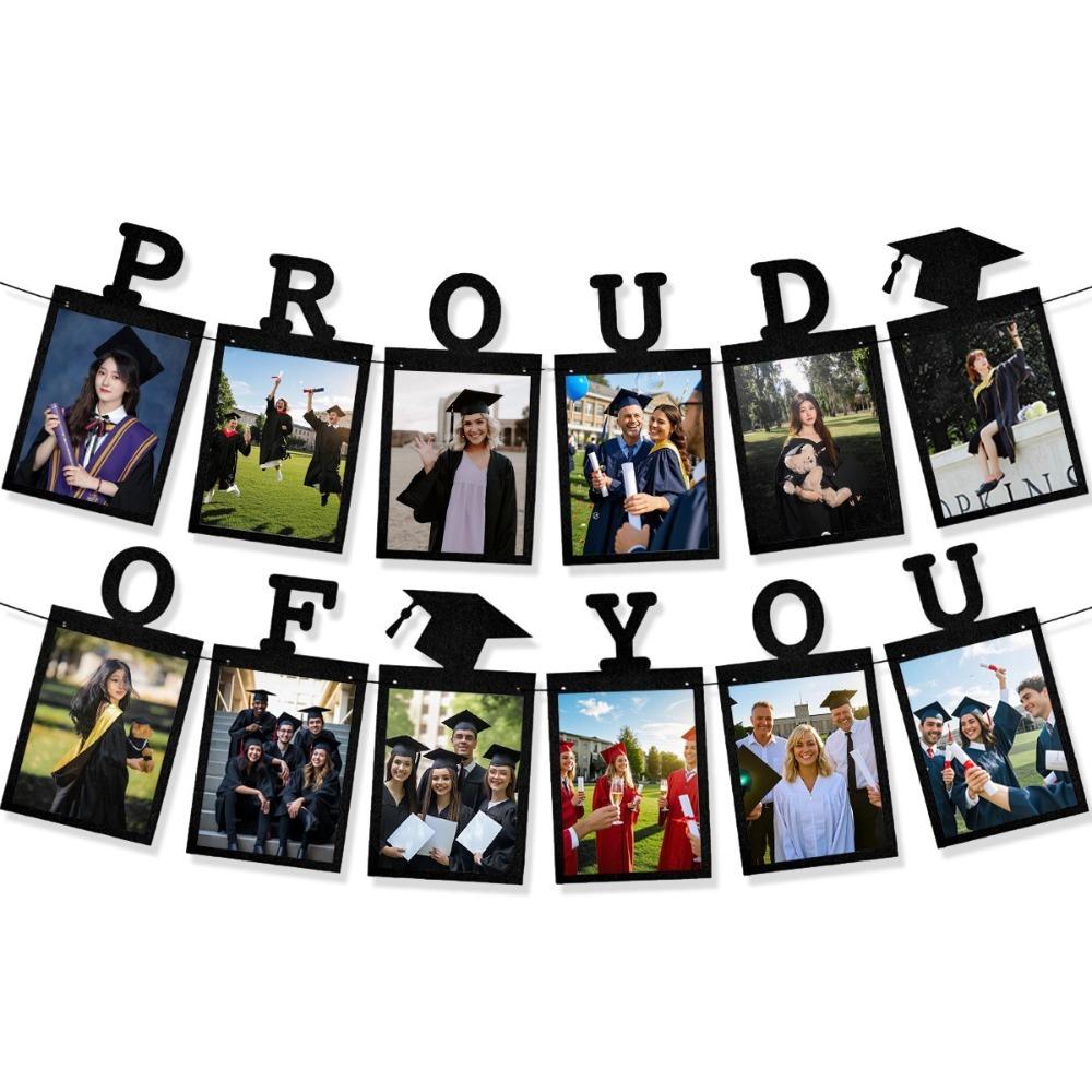 Celebrate Graduation Photo Banner Proud of You Graduation Hanging Decor  Party Favors