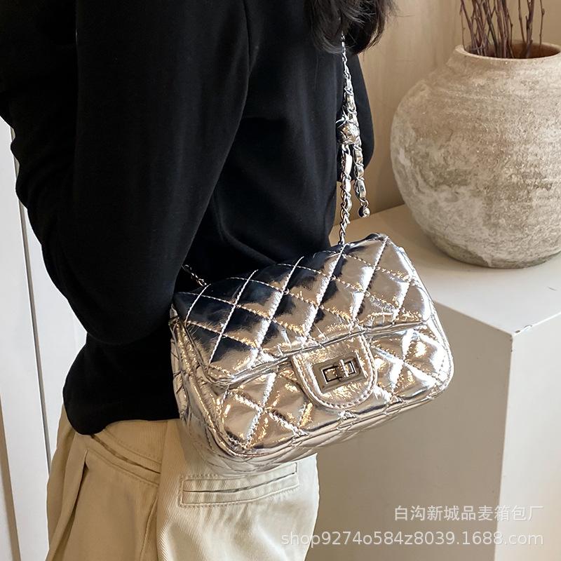 This year's popular diamond checkered chain small fragrance fashion small bag women's 2025 new trendy temperament one-shoulder crossbody bag