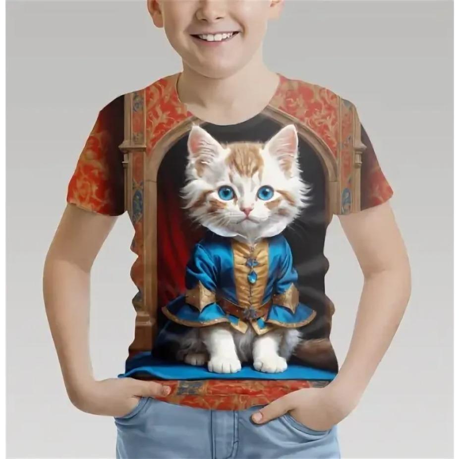 Kids T-shirts O Neck Tops Polyester Casual Sportwear Comfortable Tees Short Sleeve 3d Print T Shirt