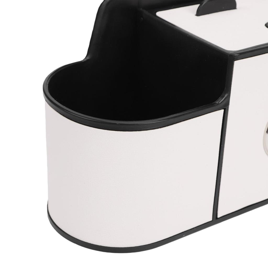 Car Back Seat Organizer with Cup Holder Tissue Dispenser Hooks Multifunctional Seat Back Storage Box for SUV Truck Sedan Beige